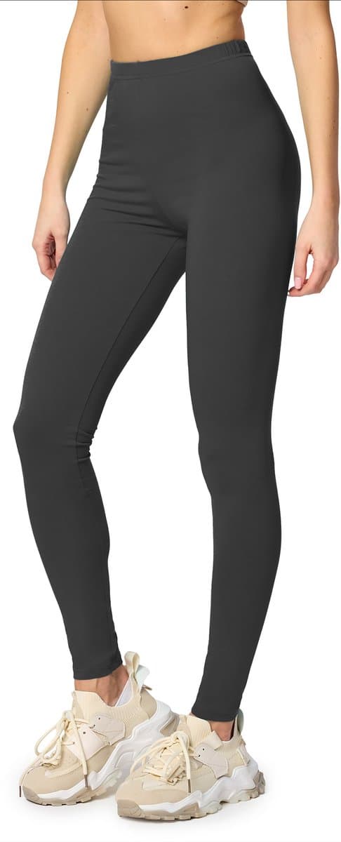 Merry Style MS-MS10-198-LE Dames Leggings - Sport - Vrijetijdsbroek - Lang - Katoen - Sporbroek - Yogabroek - Grafiet - L