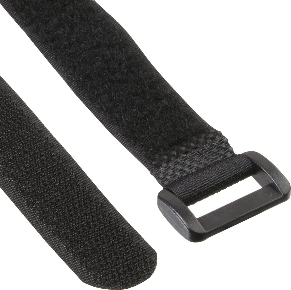 Klittenband kabelbinders met gesp 100 x 20mm / zwart (10 stuks)