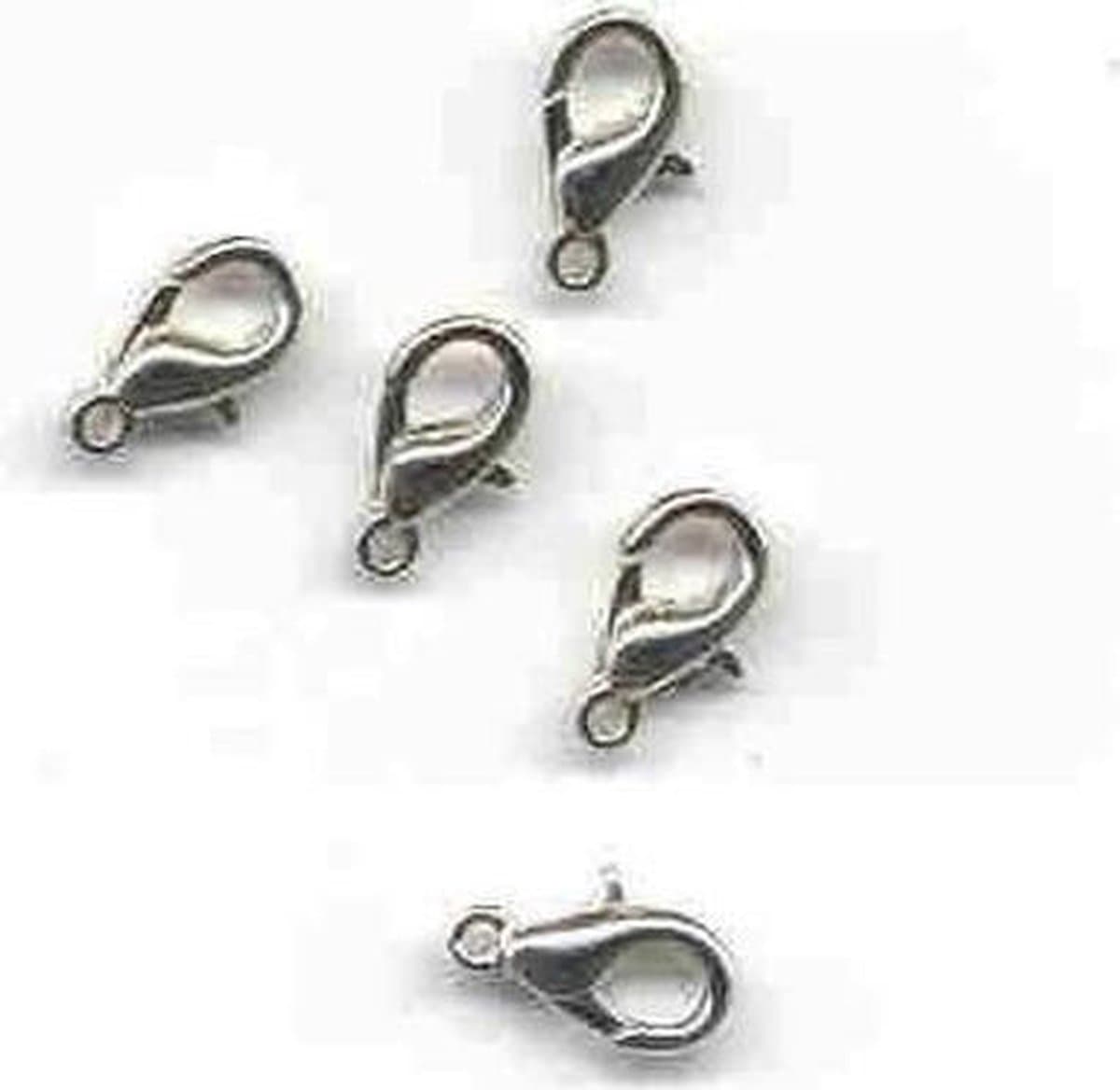 Karabiner zilverkleur 10 millimeter 5 Stuks
