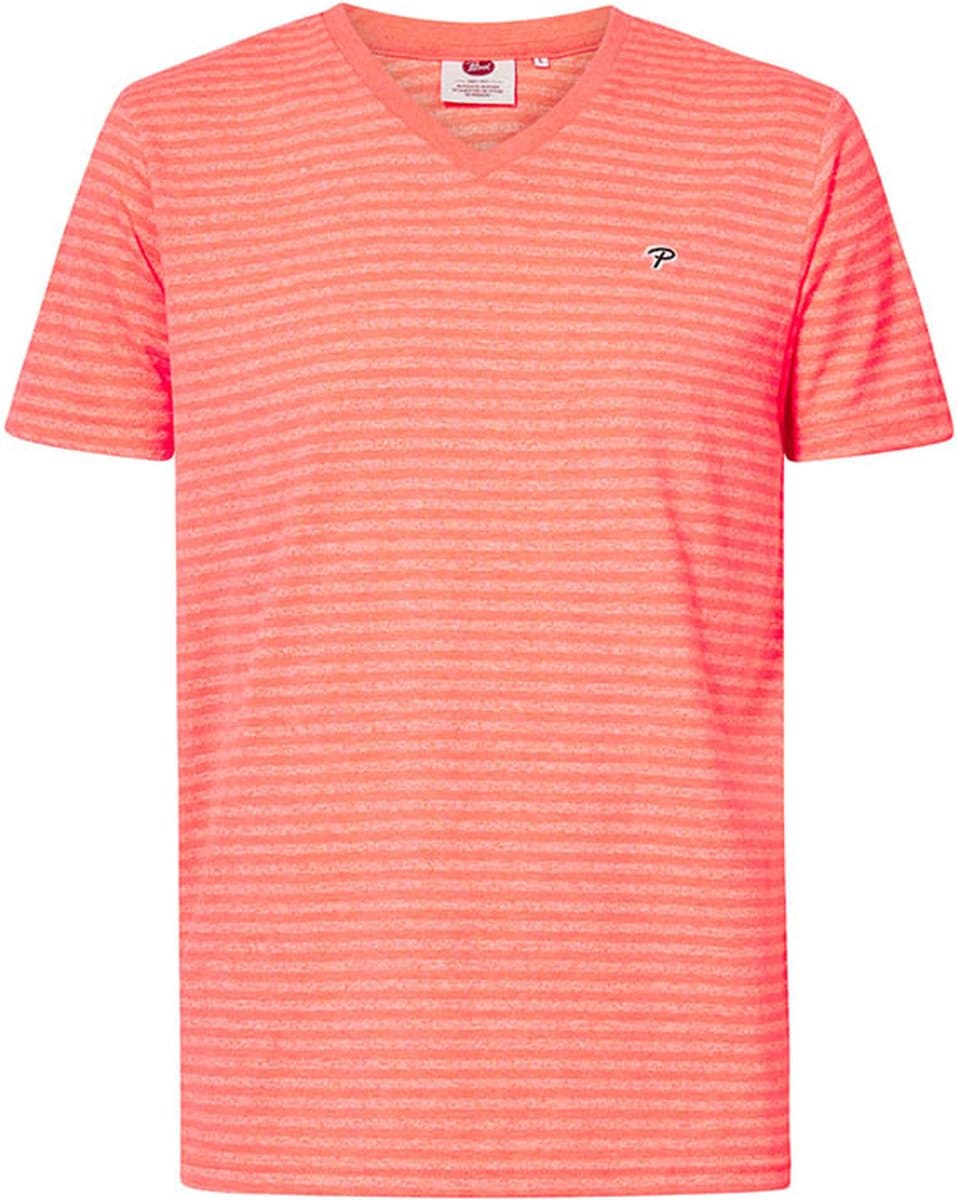 Petrol Industries - Heren Gestreept T-shirt - Roze - Maat S