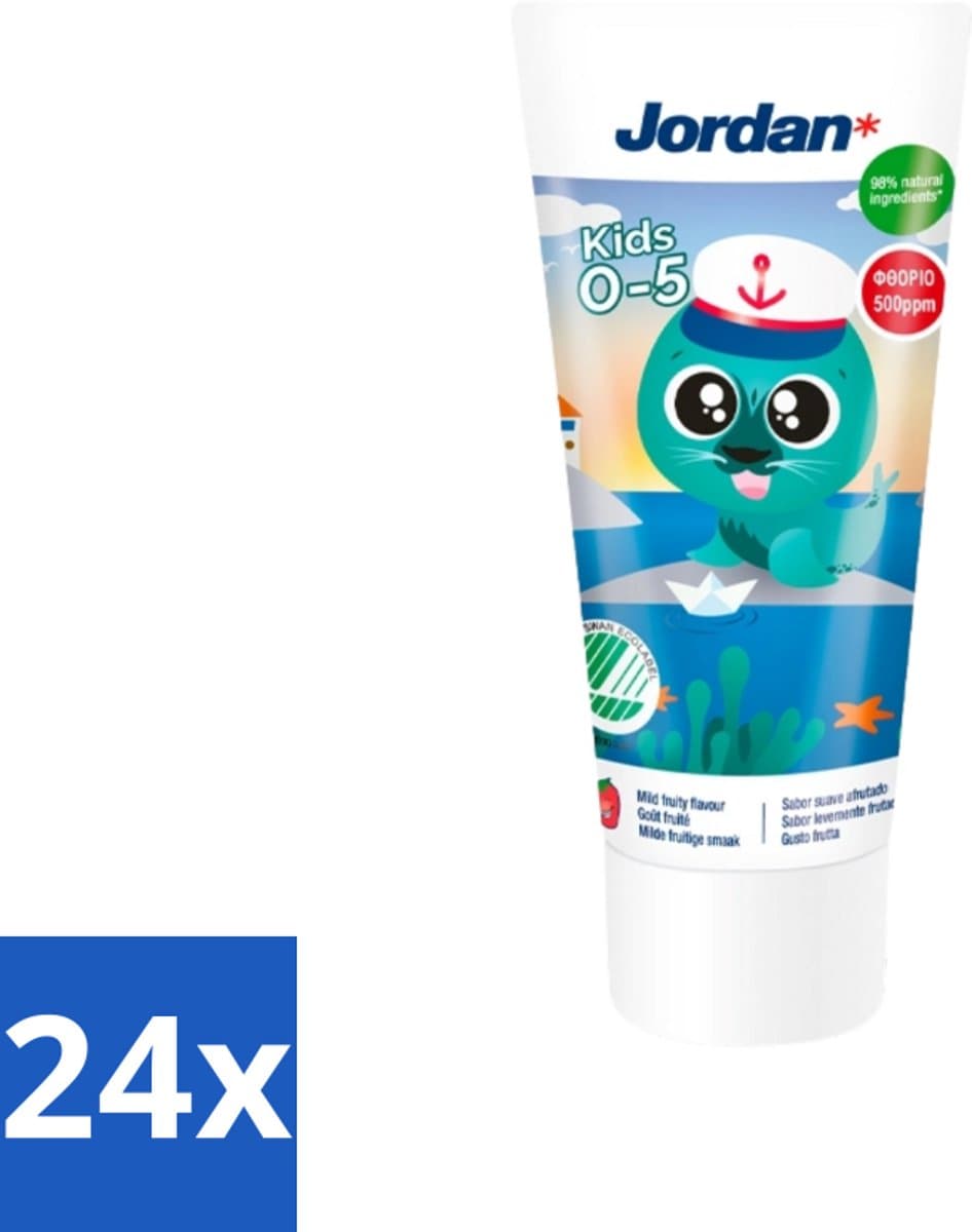 Jordan Tandpasta Kids 0-5 jaar 50 ml - Voordeelverpakking - 24 stuks