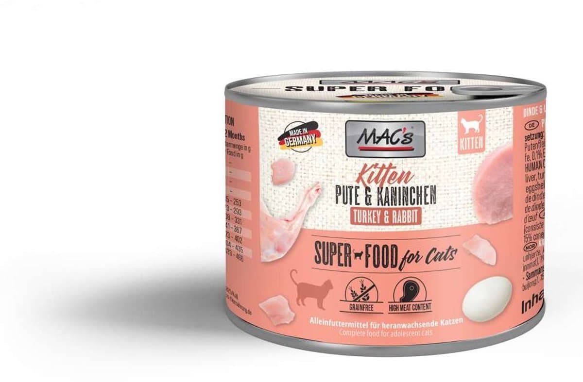 MAC's CAT - Kittenblik 6x200g - Kalkoen & Konijn