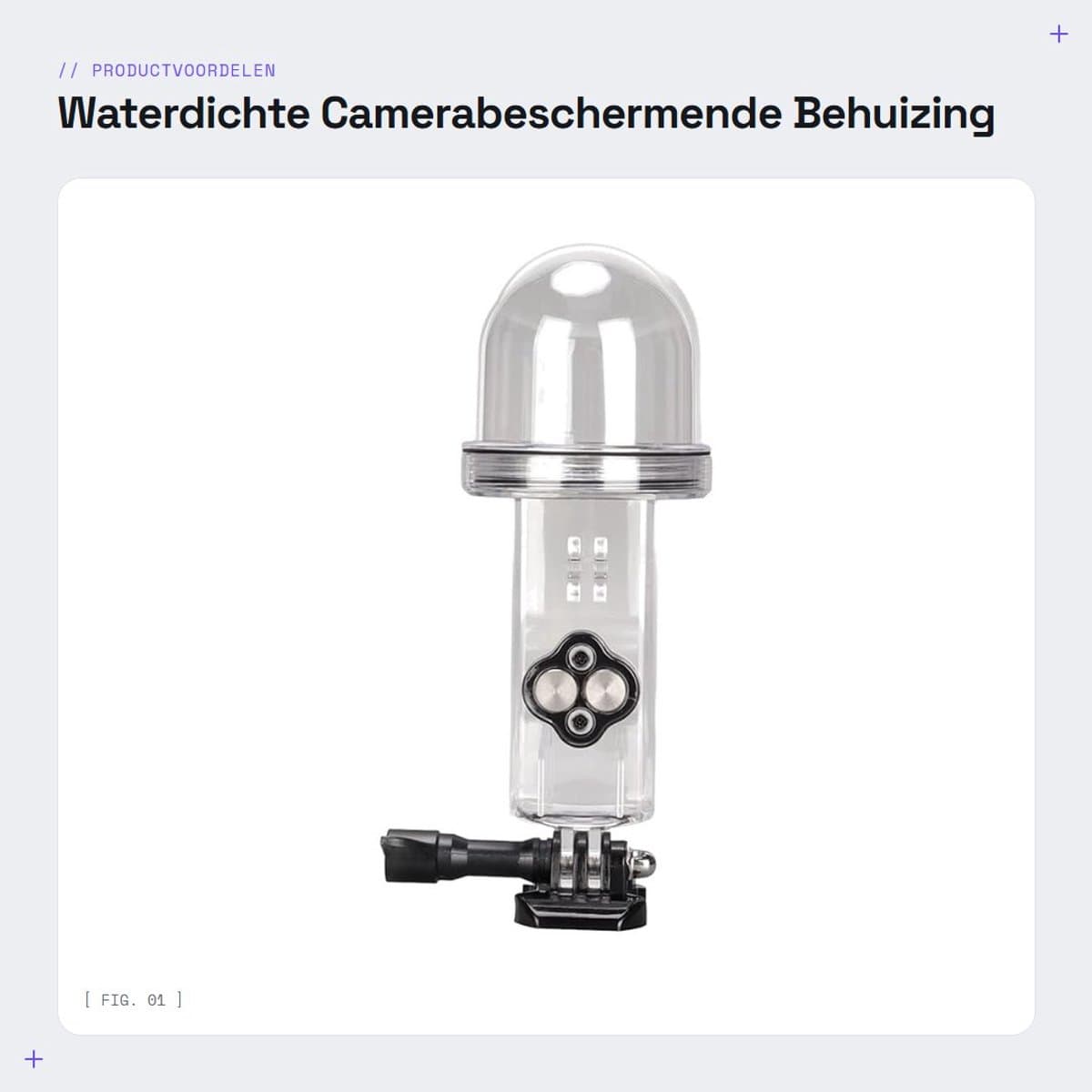 Dailygoods- Camerabehuizing Waterdicht 60 m - Roestvrijstalen Knop - Hoog Doorschijnend Acryl - 360 ° Koepelontwerp - Voor Pocket - Duurzaam - Waterdichte Behuizing