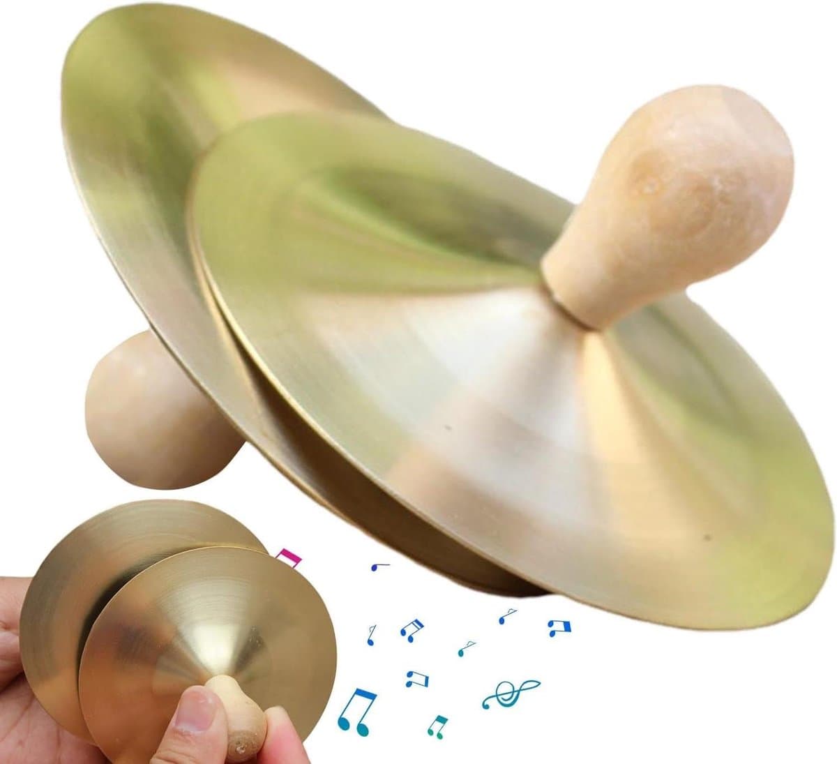 Vinger Bekkens - Hand Percussie - Muziek Maken - Robuust Koper - 9 cm - Koper