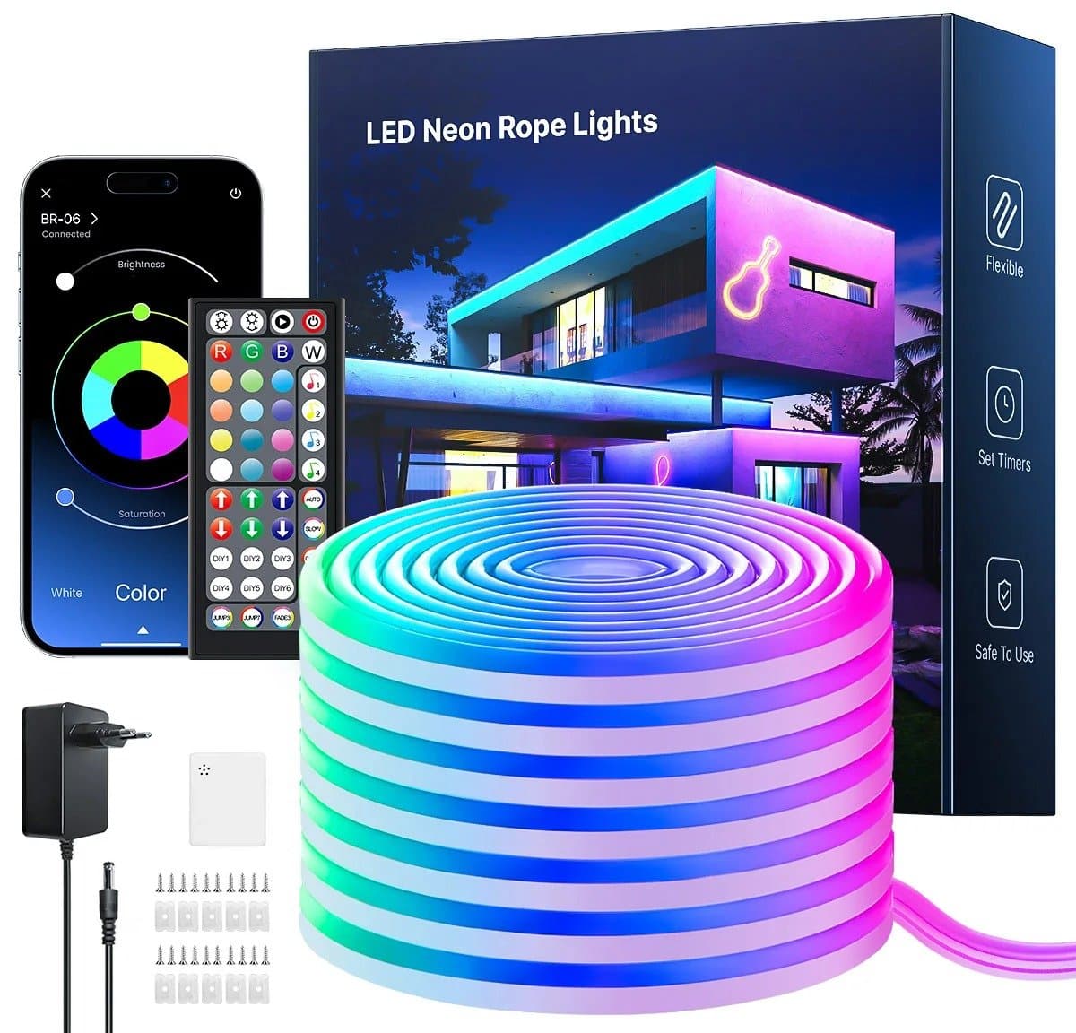 Innovastore LED-strip - Neonverlichting - Ledverlichting - Waterbestendig - Muziek synchronisatie - Meerkleurig - 5 meter