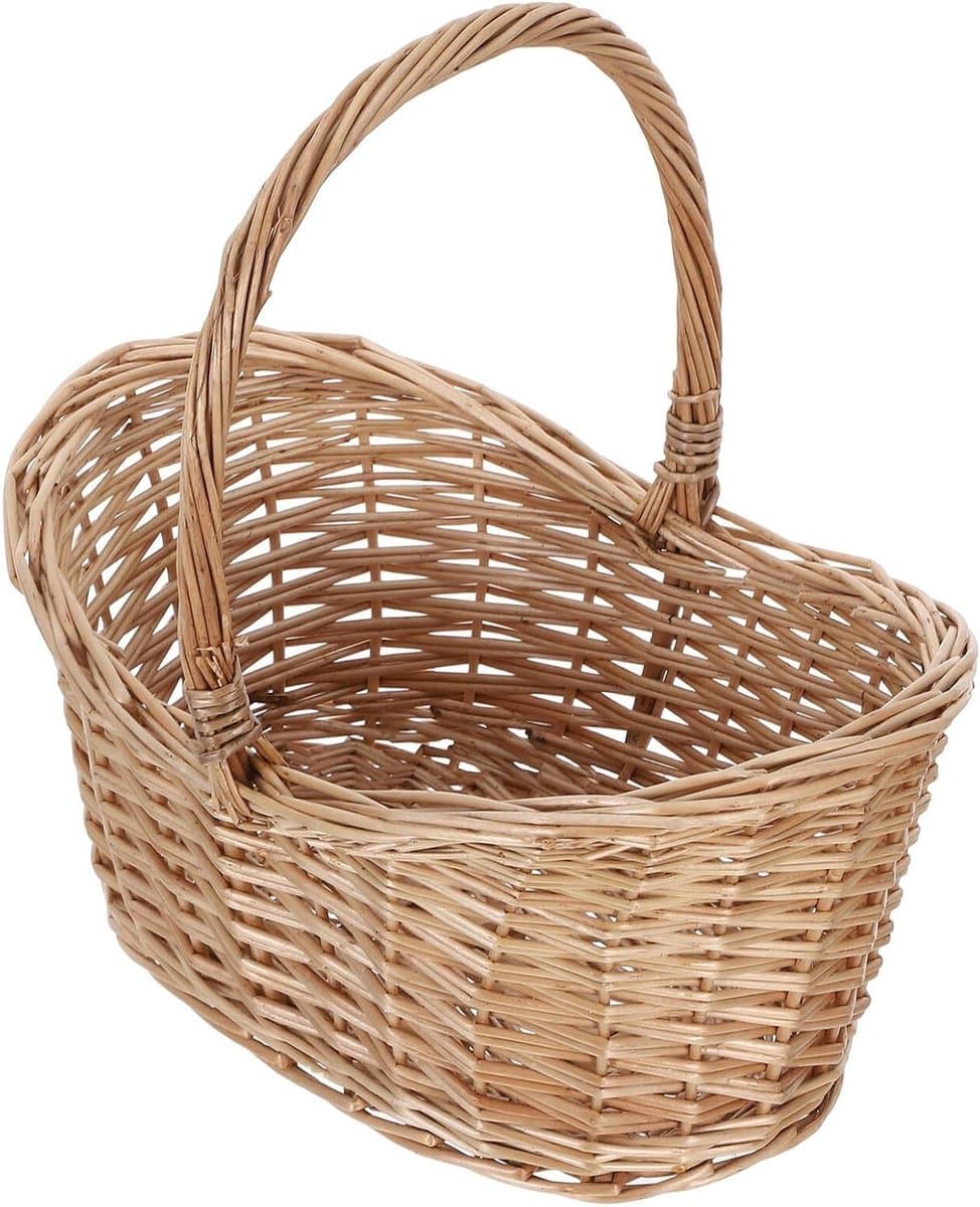 Rotan Mand - Geweven Opberger - Decoratieve Opslag - Handgemaakt Ontwerp - 30x30x21 cm - Khaki