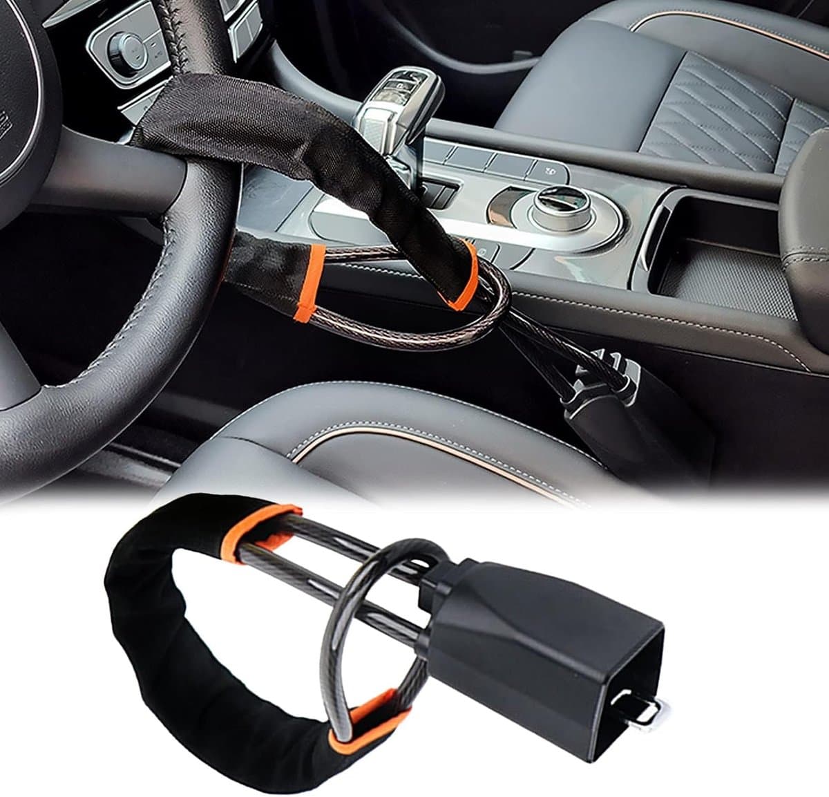 Stuurslot Auto - Stuurbeveiliging - Voertuig Beveiligen - Dubbele Vergrendeling - 70 cm - Zwart