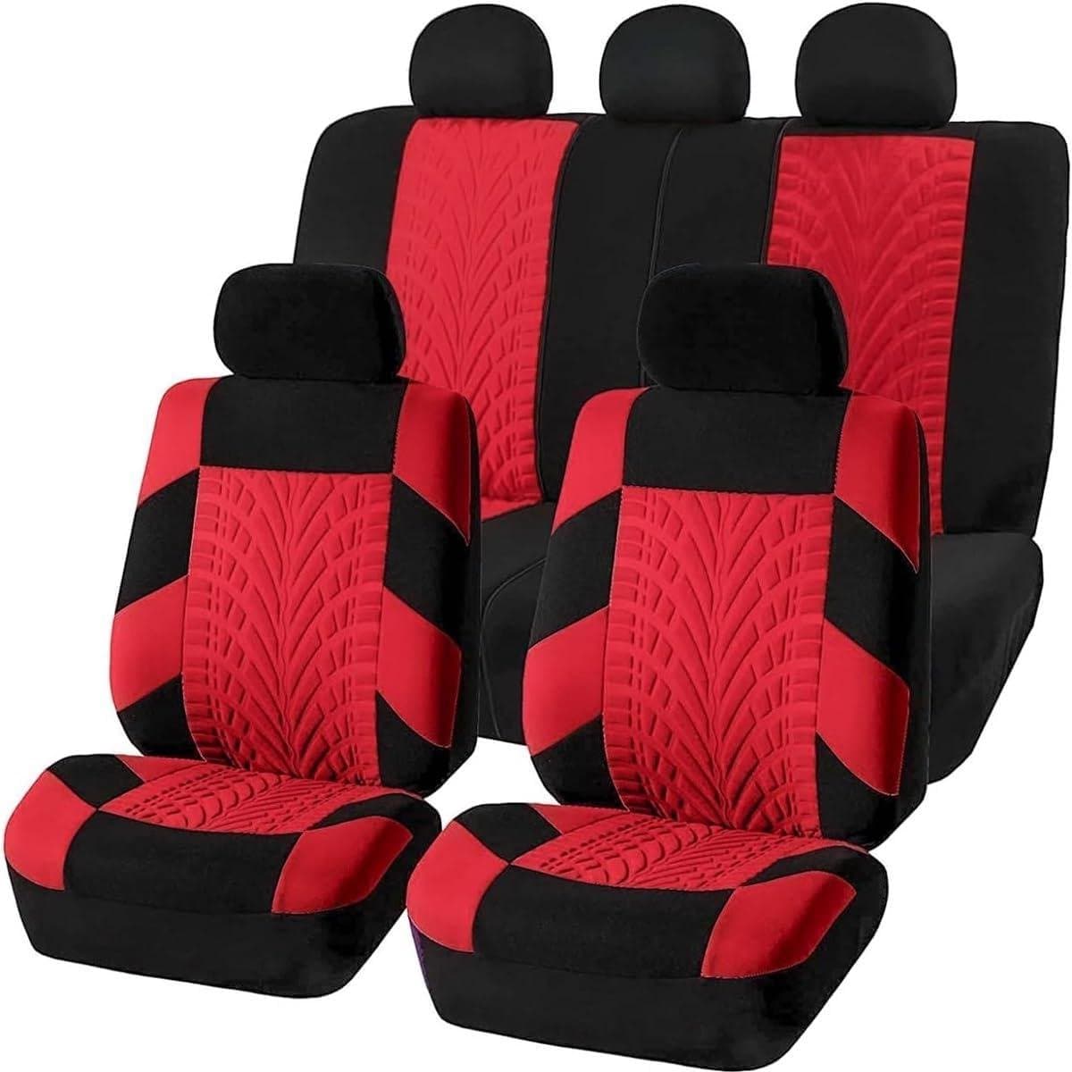 Autostoelhoes Set - Stoelbekleding Auto - Interieur Beschermen - Alle Seizoenen Geschikt - Universele Pasvorm - Rood