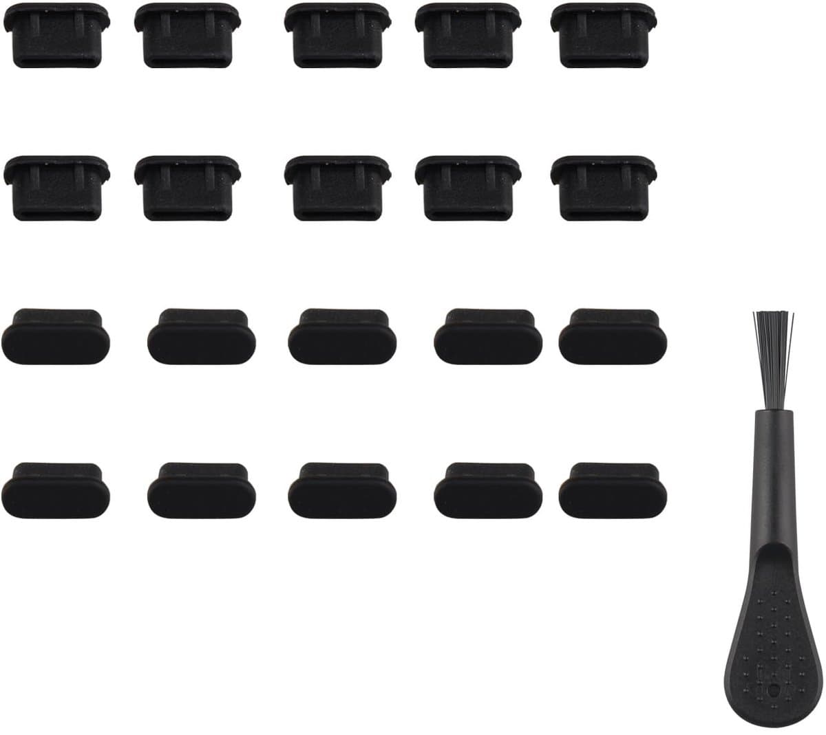 Store_8 - Universele siliconen afdekkap USB 3.1 Type C poort - Stofdop - Reinigingsborstel - Compatibel met Smartphone Tablet Computer Laptop - Bes...
