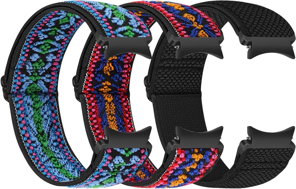 Elastische Nylon Vervangband voor Samsung Galaxy Watch 6/5/4 - Sportieve Horlogeband voor 40 mm, 44 mm, 43 mm, 47 mm, 42 mm en 46 mm Horloges