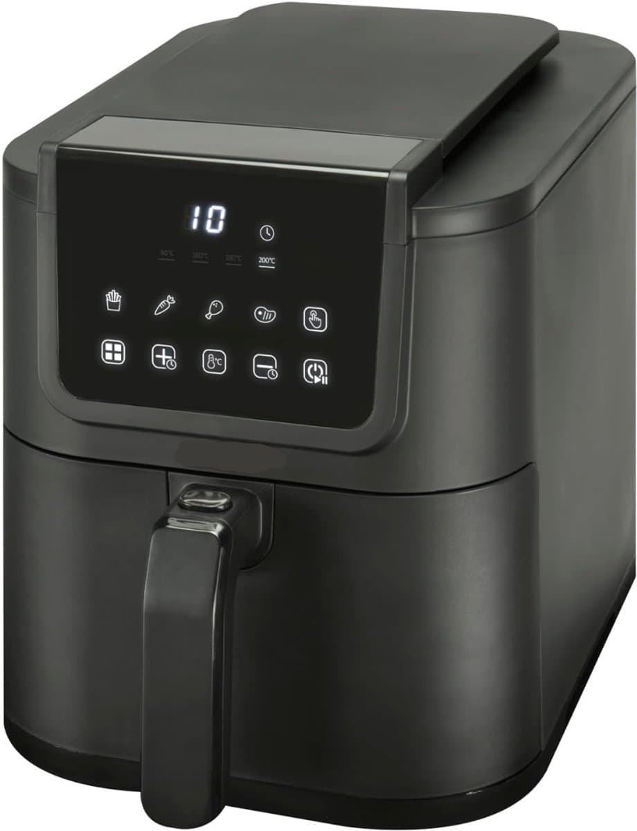 REN® Airfryer xl - Airfryer xxl - Heteluchtfriteuse - 5 Liter - met keramische antiaanbaklaag - Zwart - 29cm x 23cm x 40cm