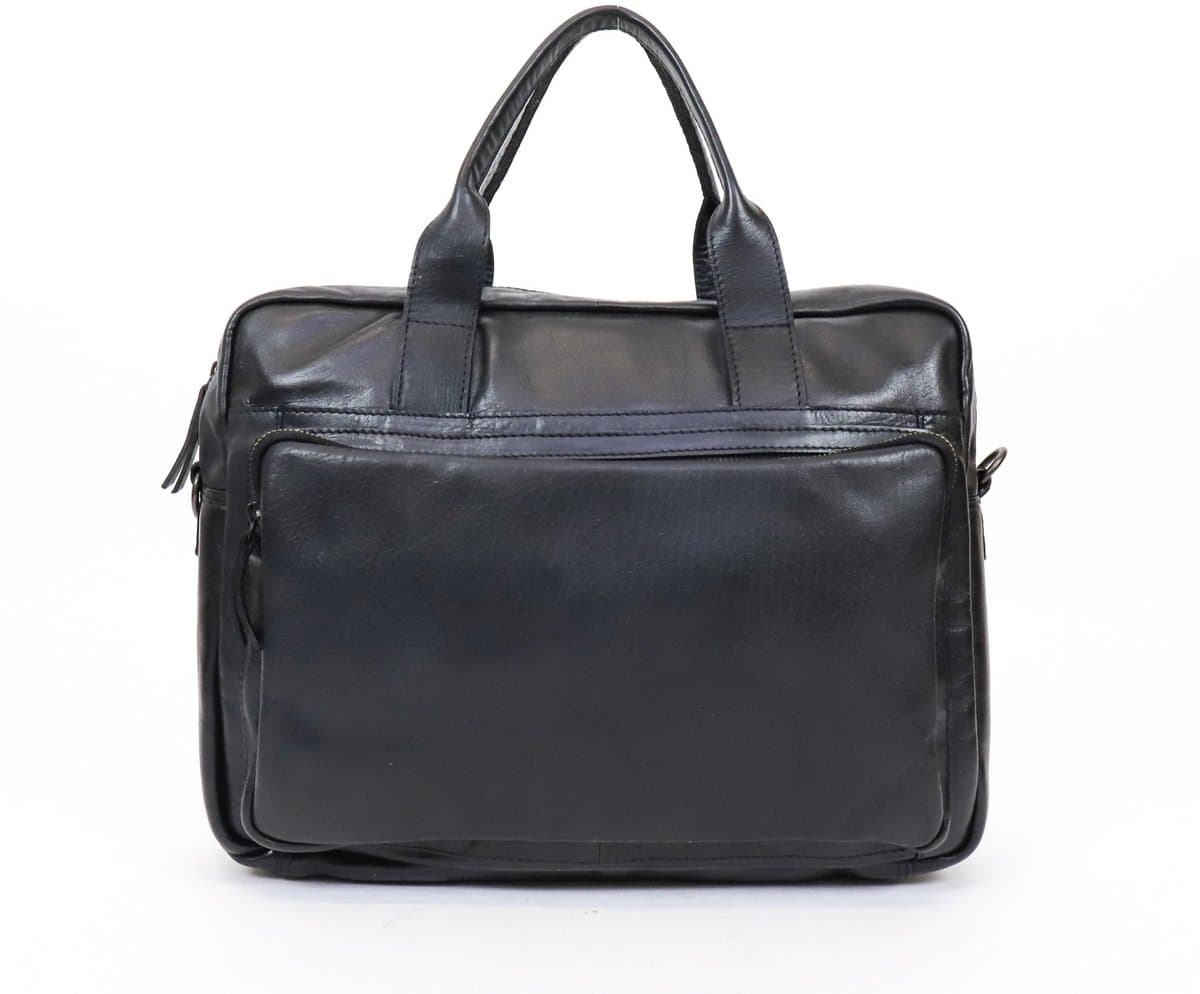 Bear Design Hugo Leren Laptoptas - 14 inch - Zwart