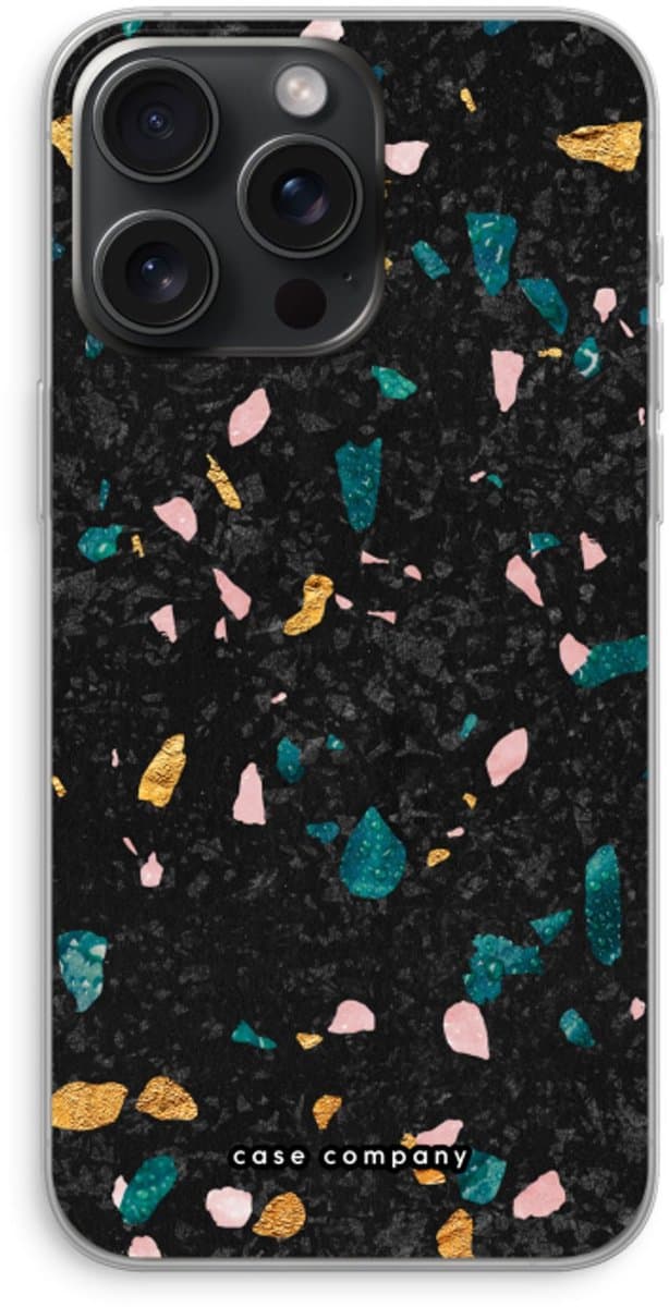 Case Company® - Hoesje geschikt voor iPhone 15 Pro Max hoesje - Terrazzo N°10 - Soft Cover Telefoonhoesje - Bescherming aan alle Kanten en Schermrand