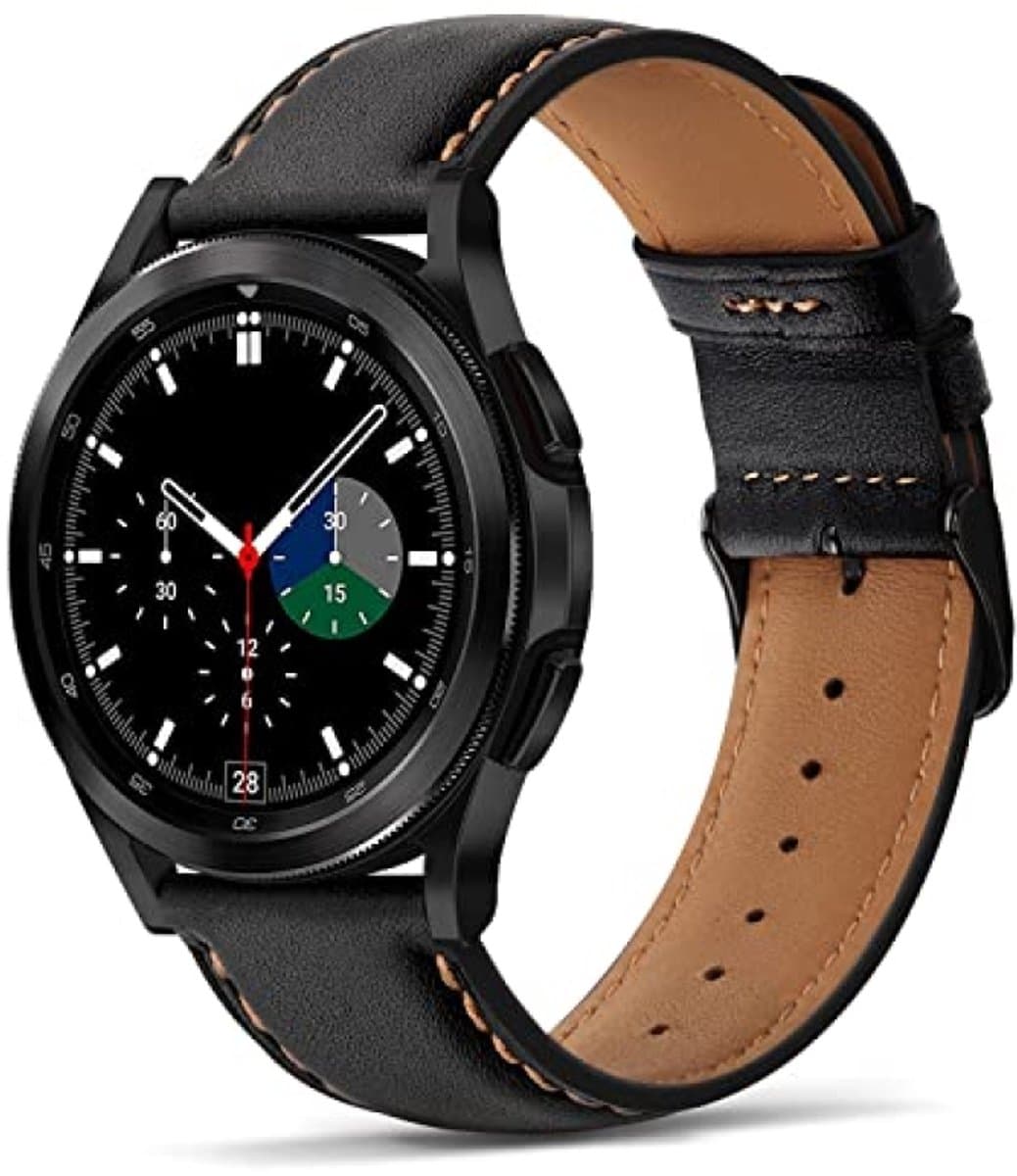PromoHome 20 mm Echt Leren Horlogeband, Compatibel met Samsung Galaxy Watch 6/5/4 40 mm/44 mm en Galaxy Watch 6 Classic 43 mm/47 mm