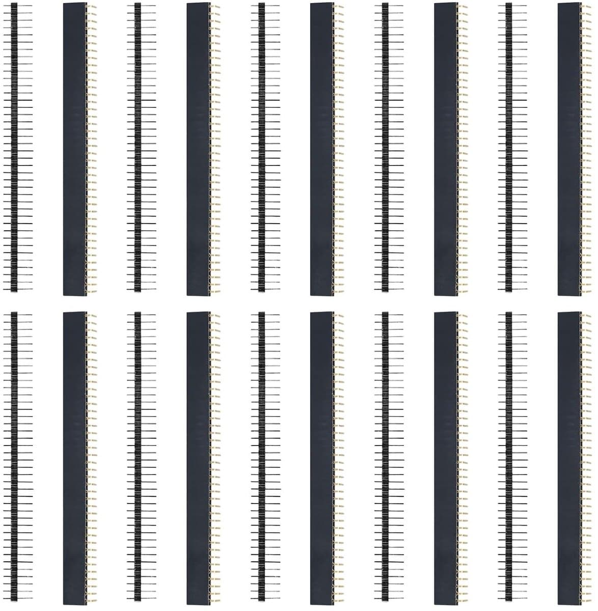 20 Stuks 2.54mm 40-Pins Breakaway Board Connectoren, Rechte en Gebogen Pin Headers voor Prototype Shield en Elektronische Projecten