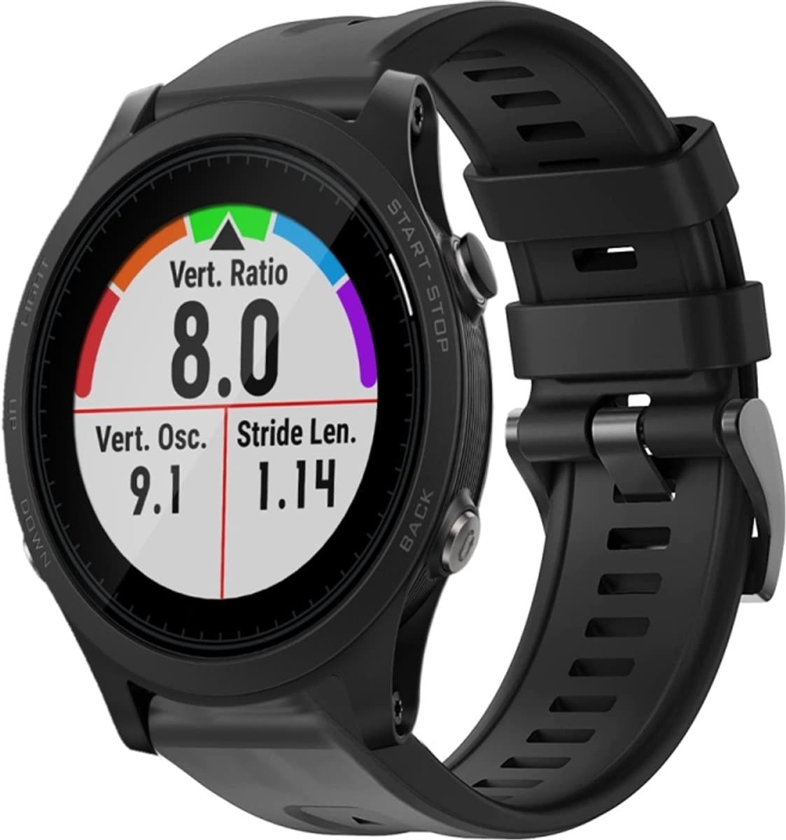 Voor Garmin Forerunner 935 Metalen Gesp Effen Kleur Siliconen Horloge Band (Zwart)