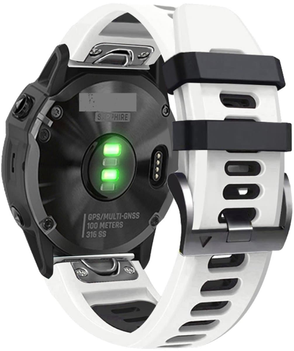 Voor Garmin Approach S62 22mm Silicone Sports Two-Color Watch Band (White+Black)