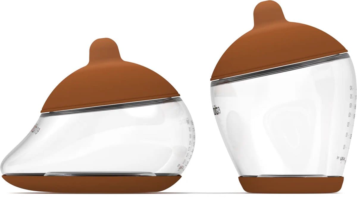 Emulait Starterkit - Classic Babyfles + Anatomy Babyfles - Kleur: Deep - Maat: 2 - 240 ml - Incl. flessenborstel - borstvormig