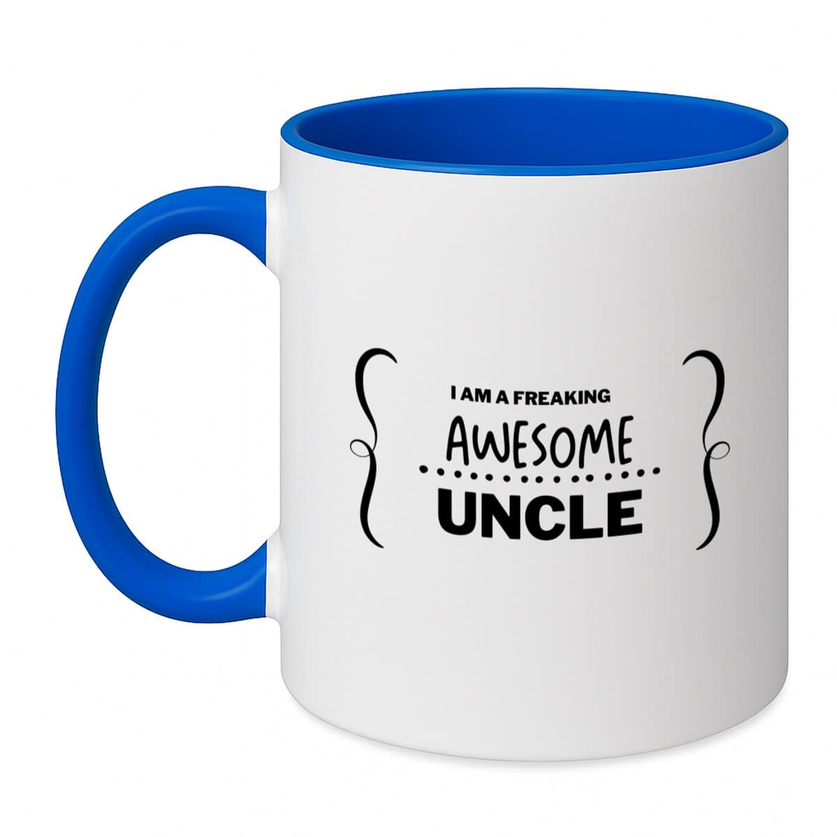 Hacebo® - I am a freaking awesome uncle koffiebeker zee blauw - Oom - geweldige oom - thee mok - koffie beker - liefste oom - verjaardag - cadeau - kado - bedankje - geschenk - koffiemok - 350 ML inhoud