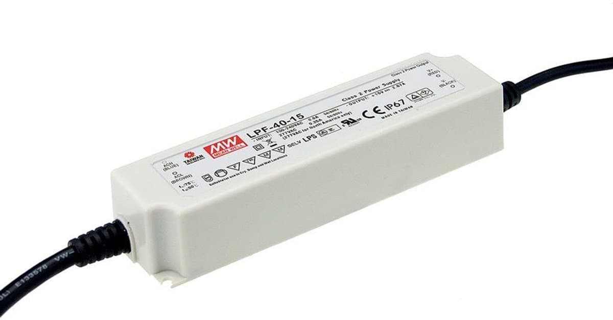 Mean Well LPF-40-24 LED-driver, LED-transformator Constante spanning, Constante stroomsterkte 40 W 1.67 A 14.4 - 24 V/D