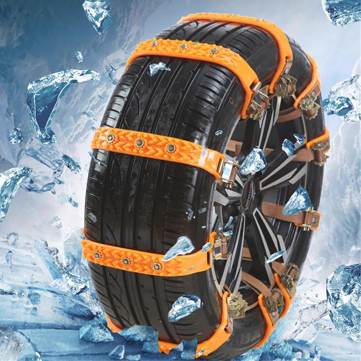 Universele Sneeuwkettingen voor SUV's en Auto's - Antislip Banden voor IJs en Sneeuw - 6 Stuks