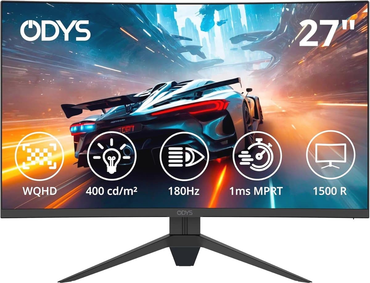 Curved Gaming Monitor 27 inch - 180 Hz WQHD, 1ms, HDR, FreeSync/G-Sync, Eye Care