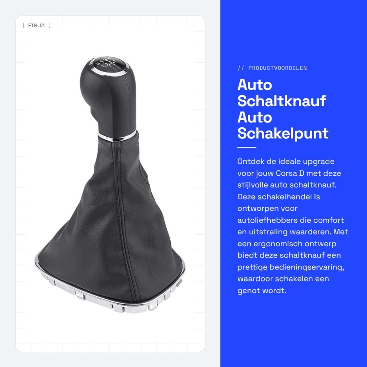 Dailygoods- Schaltknauf Ergonomisch Ontwerp - Auto Schaltknauf - Hoogwaardig PU-leer - Slijtvast - Stijlvolle Uiterstraling - Duidelijke Indicatie - Versnellingsknop