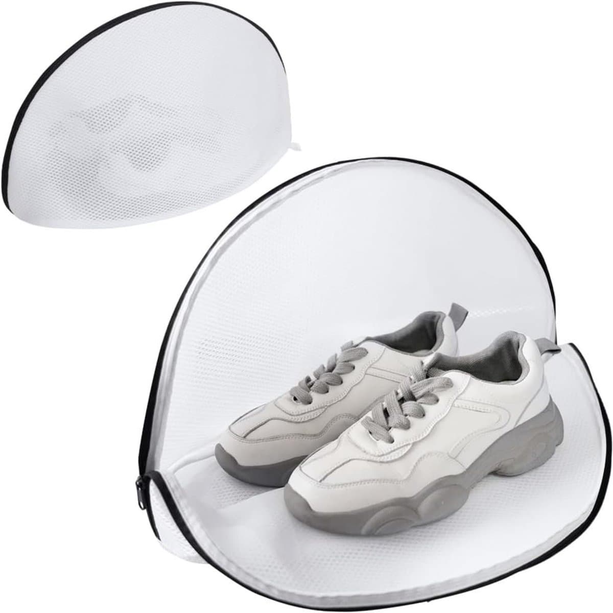 Dailygoody - Schoenwaszakken - Mesh-waszakken voor schoenen - Bescherming tijdens het wassen - Wit - Ideaal voor in de wasmachine - Twee stuks - Handi..