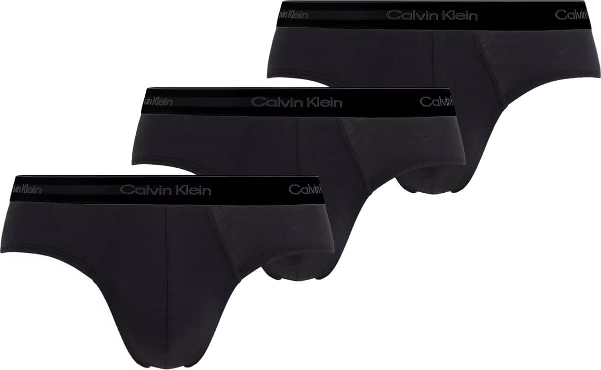Calvin Klein Hip brief 3-pack voor heren, maat S, zwart, TM6, W/DTM WB