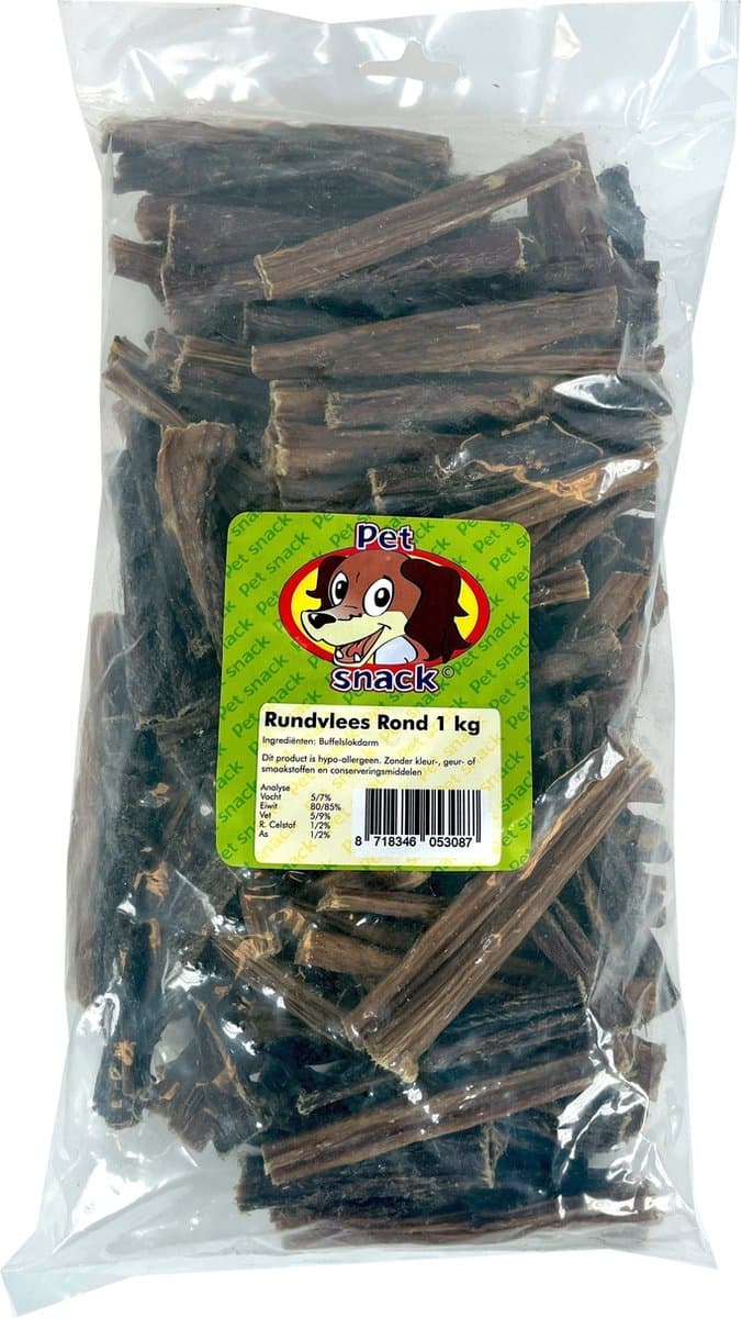 Rundvlees Keelpit 1kg - PETSNACK - Gedroogde Honden Snack - Tussendoortje voor Honden met Overgewicht