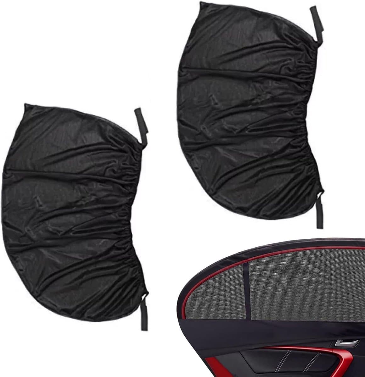 Dailygoods- Zonwering Achterruiten 120 x 57 cm - Zonwering Auto - Zonwering Zwart Gaas - Zonwering Flexibel - Zonwering Rekbaar - Privacy en Ventilati