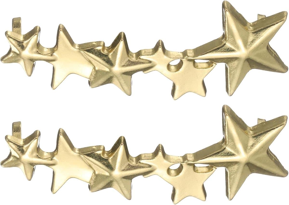 Bedels voor sneakers, decoratieve gespen, doe-het-zelf schoenveters, bedeldecoratie voor dames, vrijetijdsschoenen, sneakers, goud (sterrenvorm)