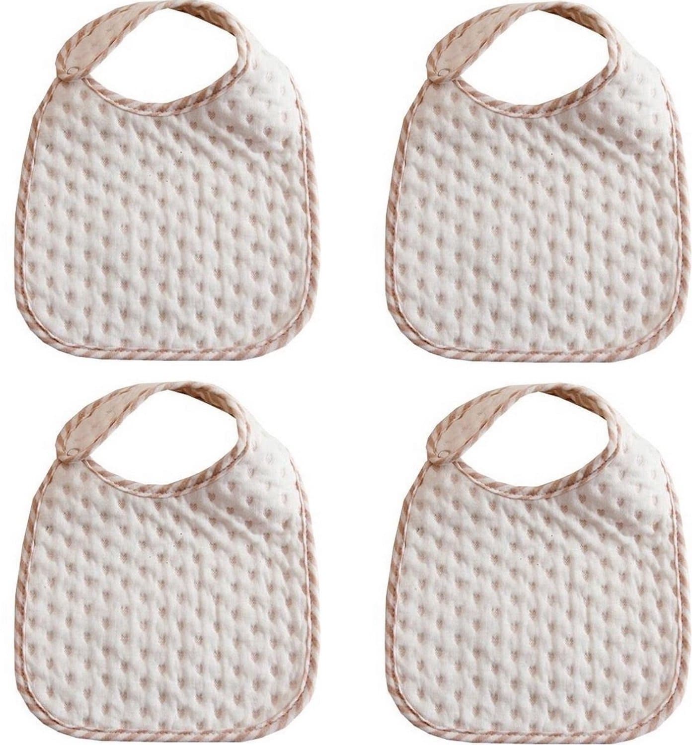 Baby Slabbetjes – Set van 4 – Waterproof Laagje – Biologisch Katoen – 0-2 Jaar – Aardetinten