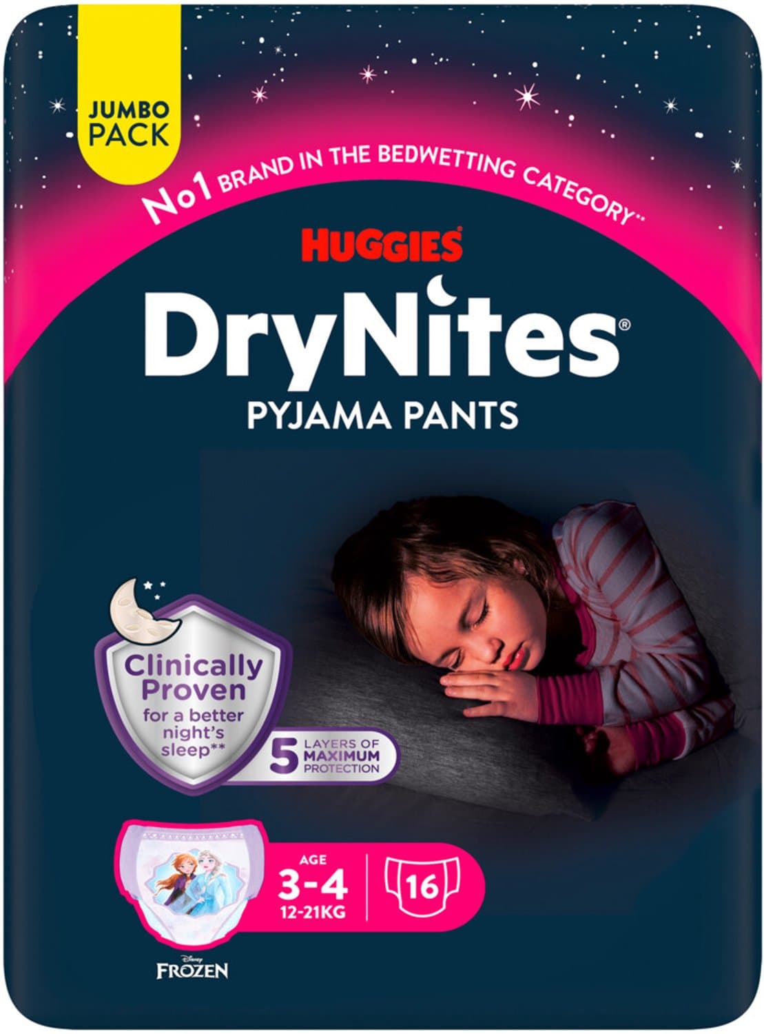 Drynites luierbroekjes - meisjes - 3 tot 5 jaar - 16 stuks (1x16)