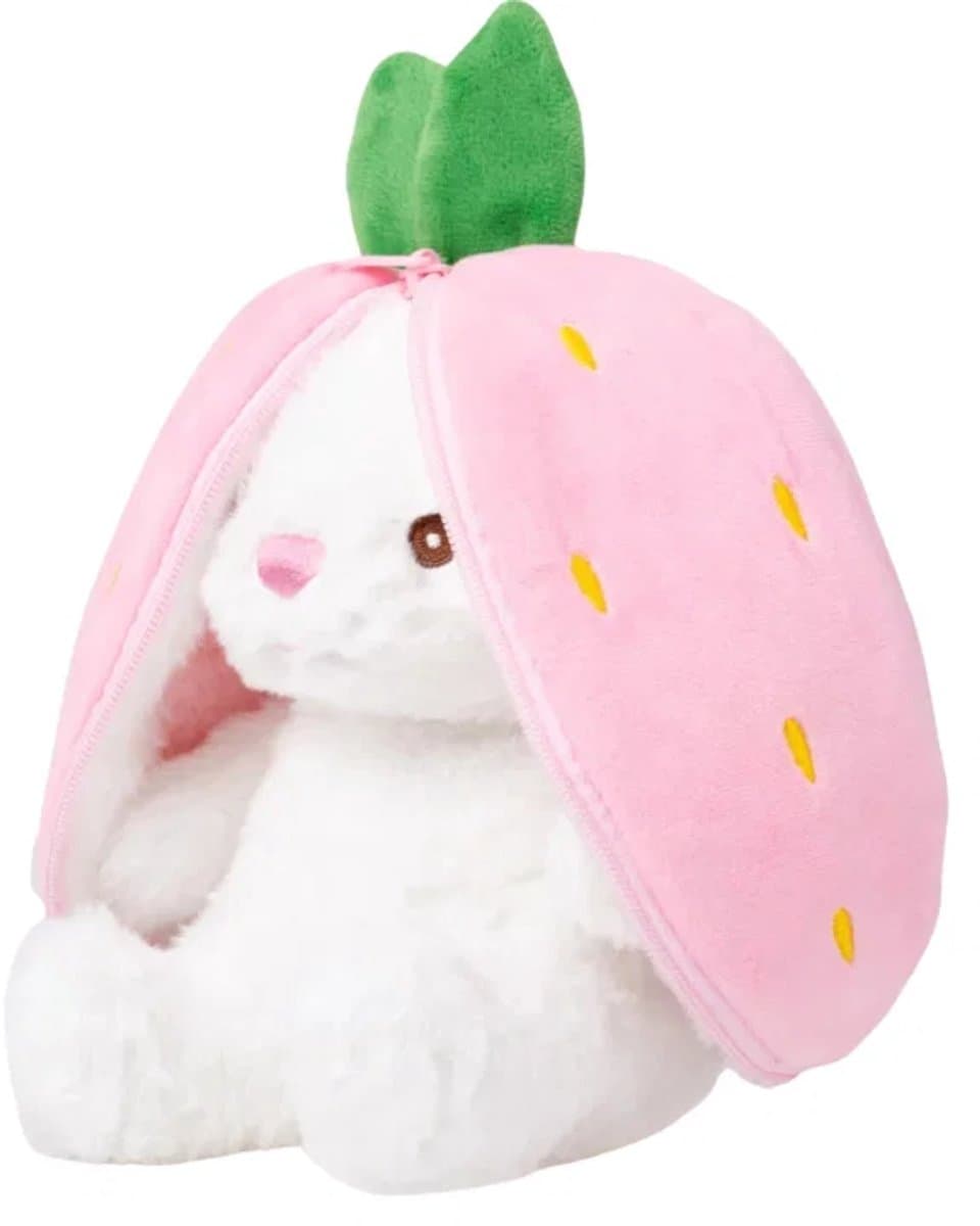 TeddyКompaniet-Pluchen konijntje in een aardbei-20 cm