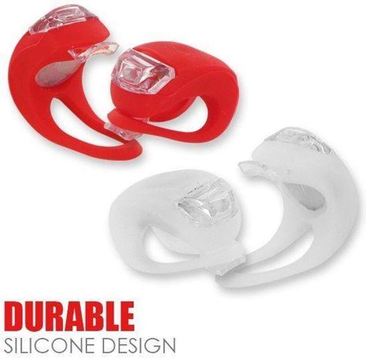 Siliconen LED Fiets Lampjes / Verlichtingsset / Achterlicht / Voorlicht - Rood / Wit - 2 Sets