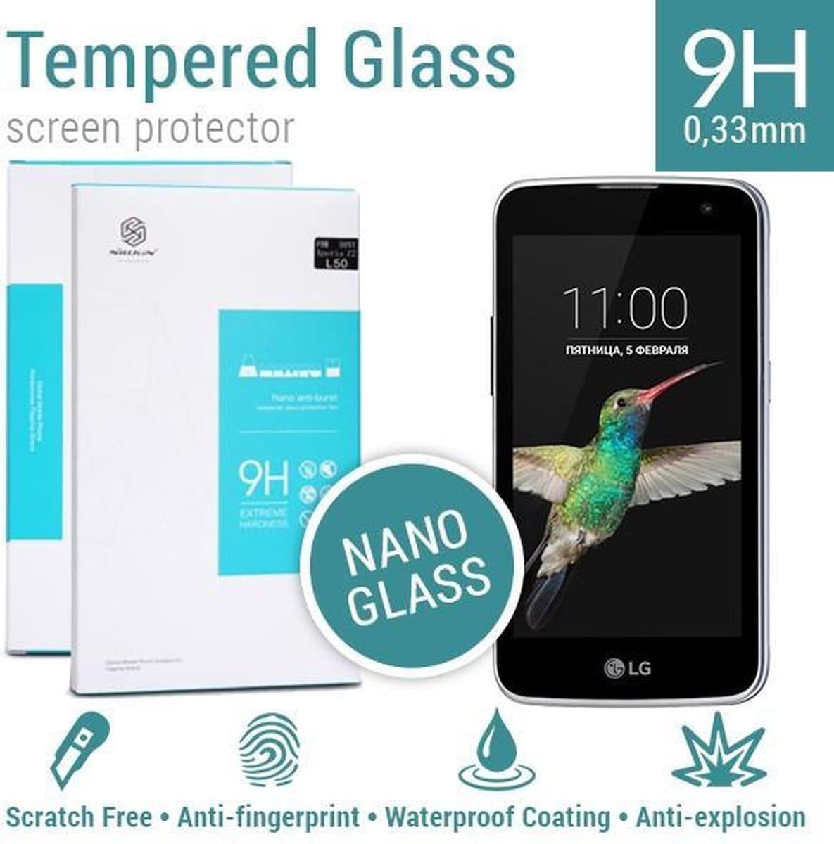 Nillkin Tempered Glass Screenprotector LG K4 - 9H Nano