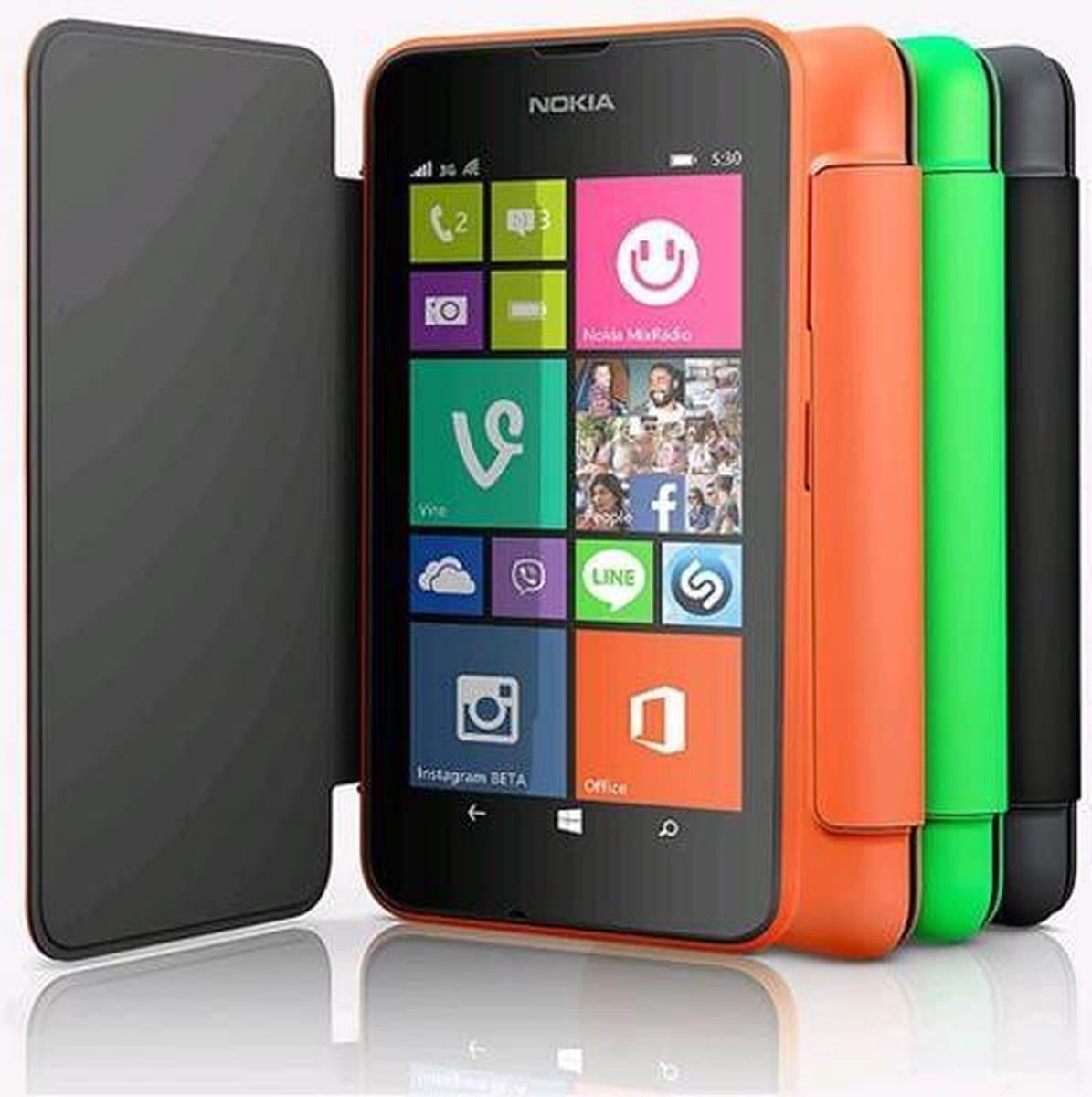Nokia Lumia 530 Flip Case CC-3087 Oranje