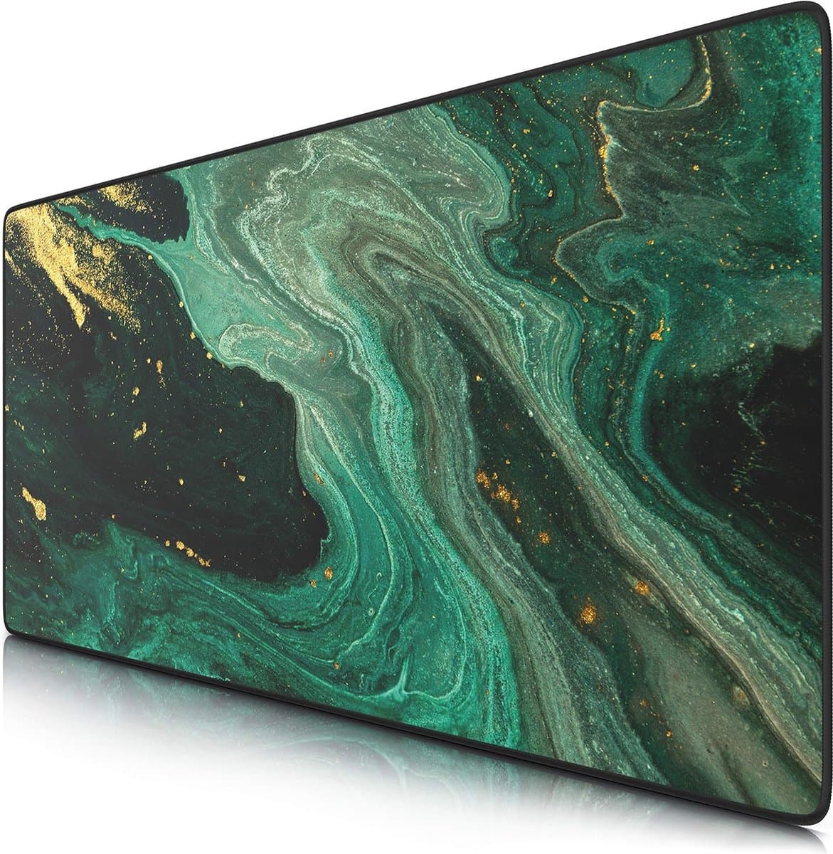 XXL Speed Gaming muismat Titanwolf 900 x 400 mm - XXL muismat - bureauonderlegger groot formaat - verbetert precisie en snelheid - groen en goud