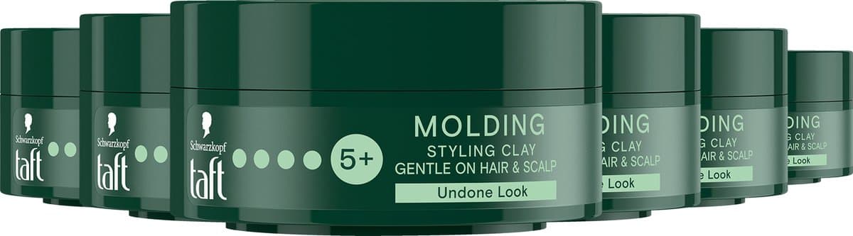 Taft Molding Clay - Haarstyling - Haarwax - Medium Hold - Voordeelverpakking - 6 x 75 ml