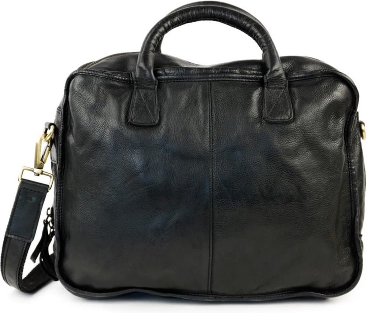 Bear Design Roman Leren Aktetas / Laptoptas - 14 inch - Zwart