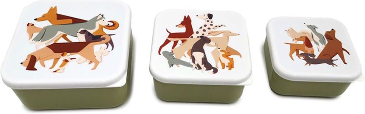 Brooddoos snackdoosjes honden set van 3 - Puckator