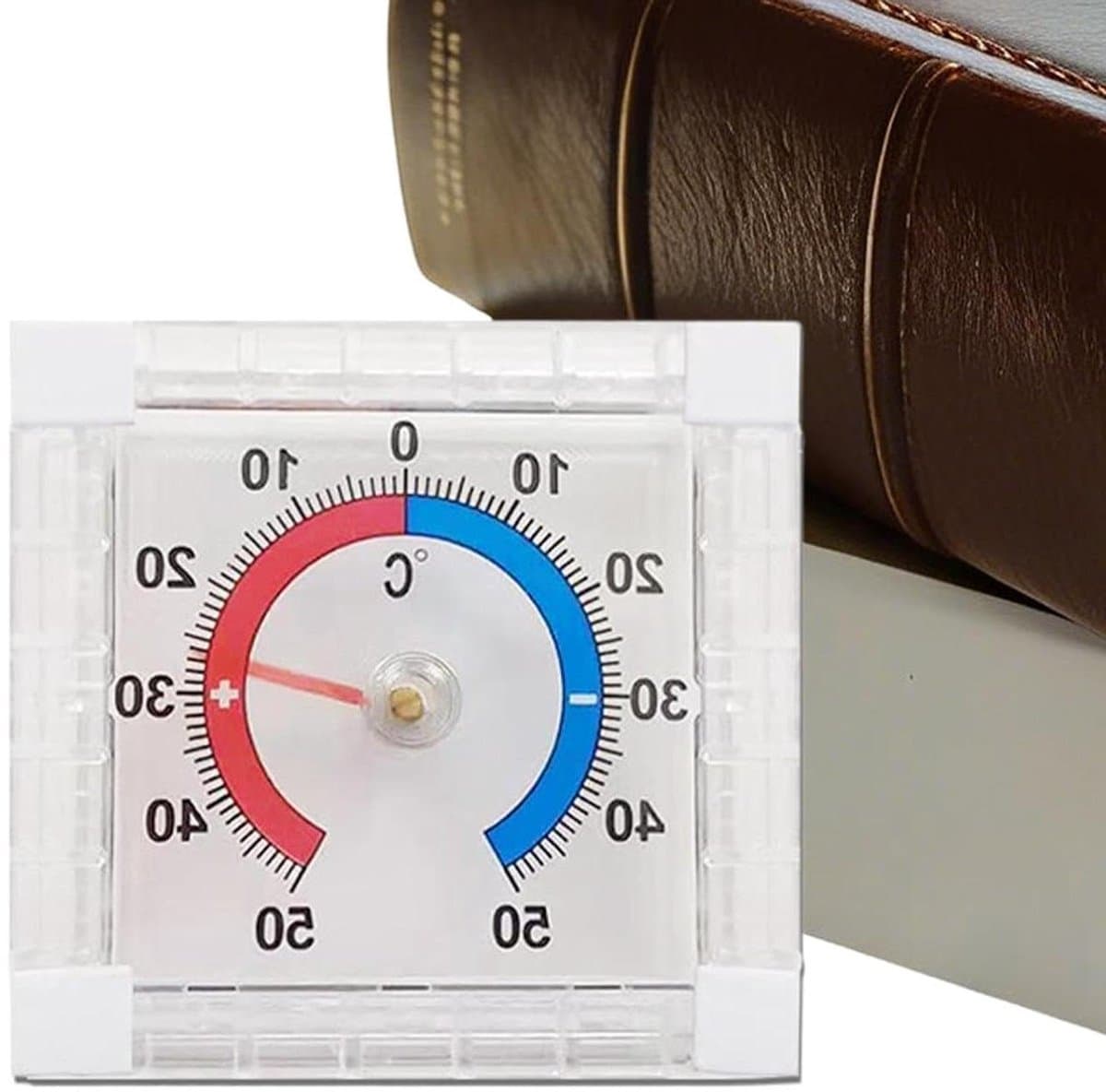 Temperatuurmeter Binnen Buiten - Weerstation Monitor - Omgevingsmonitoring - Zelfinstellende Wijzer - -50 tot 50 graden - Wit