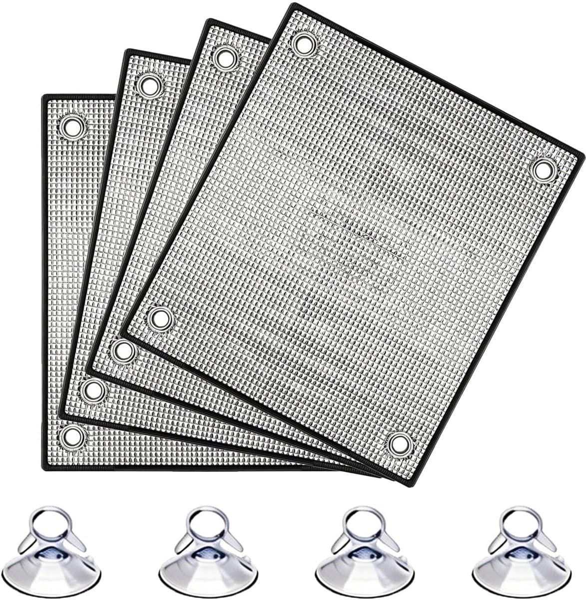 KZQ Verduisterende Dubbelzijdige Aluminium Raamfolie Met Zuignappen Warmtereflecterend Waterdicht Voor Zonwering En Privacy 70x100 Cm(1pc)