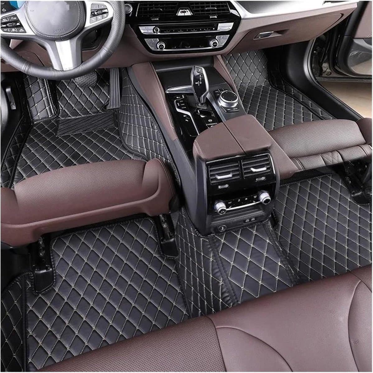 Autovloermatten - Vloermatten Auto - Interieur Beschermen - Opstaande Randen - 2 kg - Zwart Wit