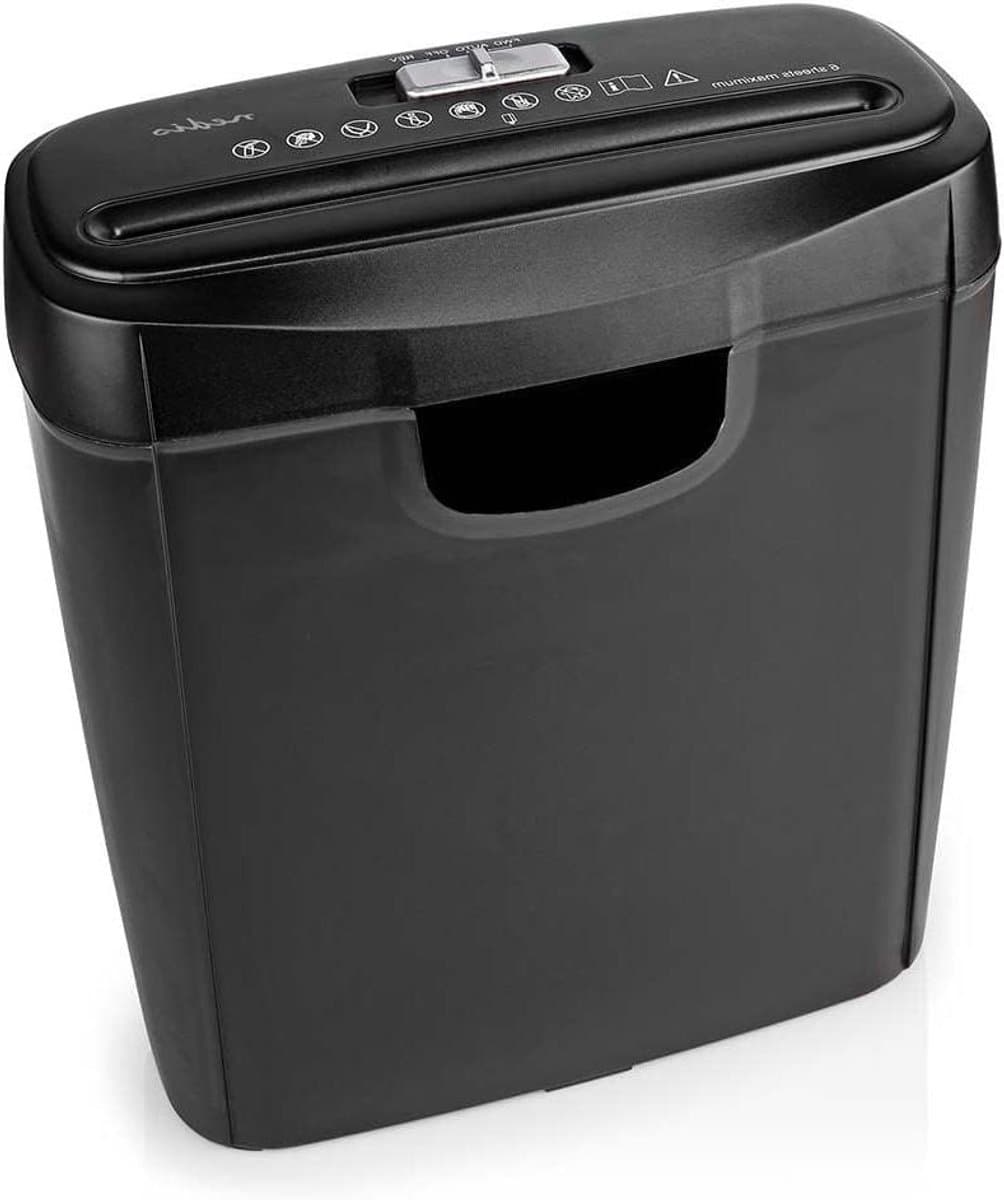 Papierversnipperaar - Documenten vernietiger - Vertrouwelijke data - Reepjes snijden - 10 liter mand - Zwart