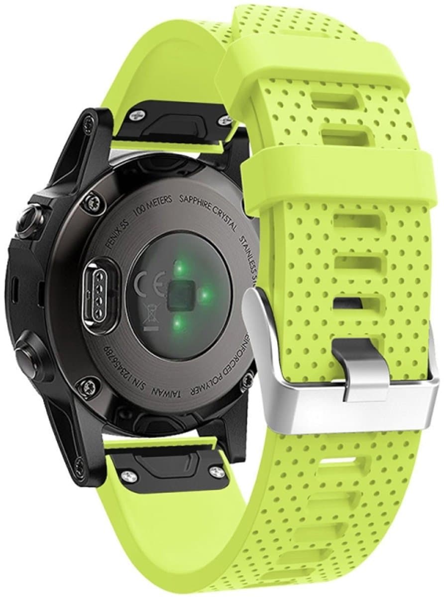 Voor Garmin Fenix 5S siliconen band (limoen)