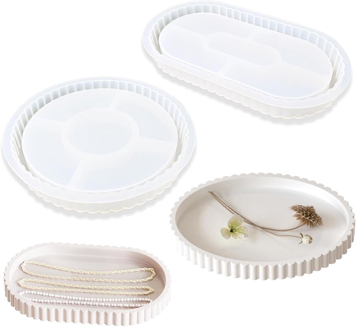 2 stuks Silikonformen Tablet, DIY Silikonformen Gießformen Tablet, GipsForm, Ovaal Gips-vorm Guss Herstelling Plaat - ShopVlot