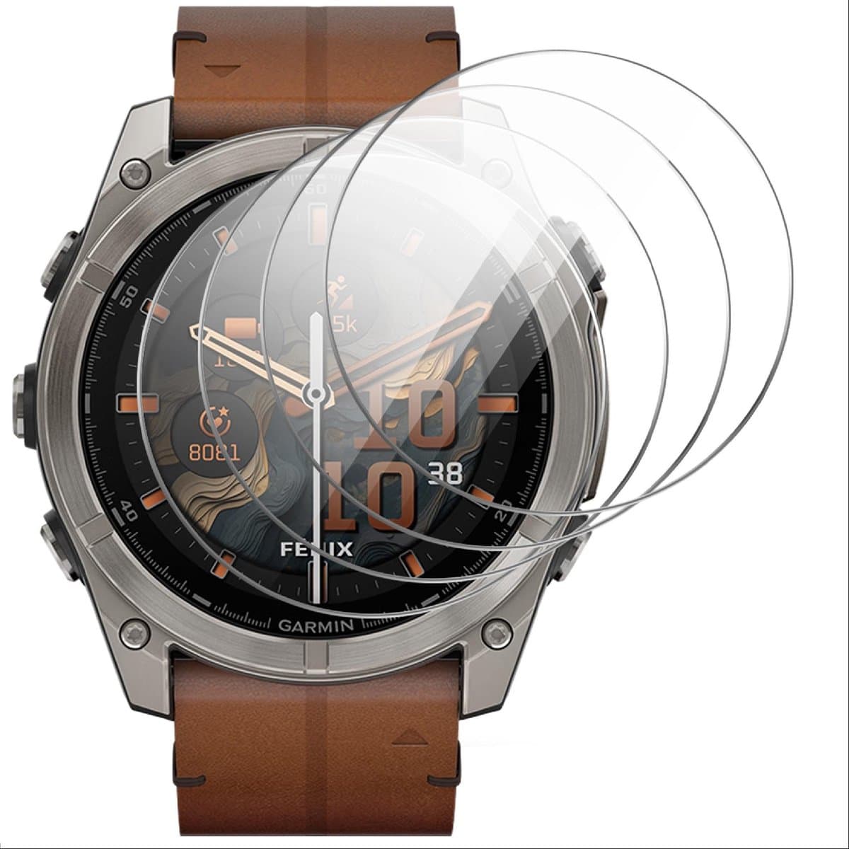 Dailygoods - Schermbeschermer - Garmin Fenix 8 51mm - Gehard glas - Transparant - Anti-Bubble - Slijtvast - 4 stuks