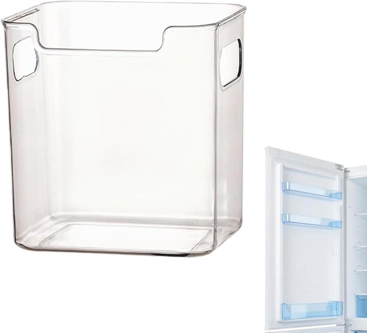 Diepvriezer Opbergbakken - Koelkast Containers - Keuken Organiseren - Maximaliseert Verticale Ruimte - Klein 12.5cm - Doorzichtig